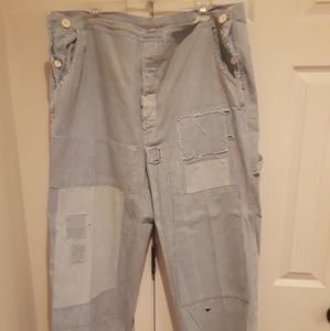 Distressed patchwork pants